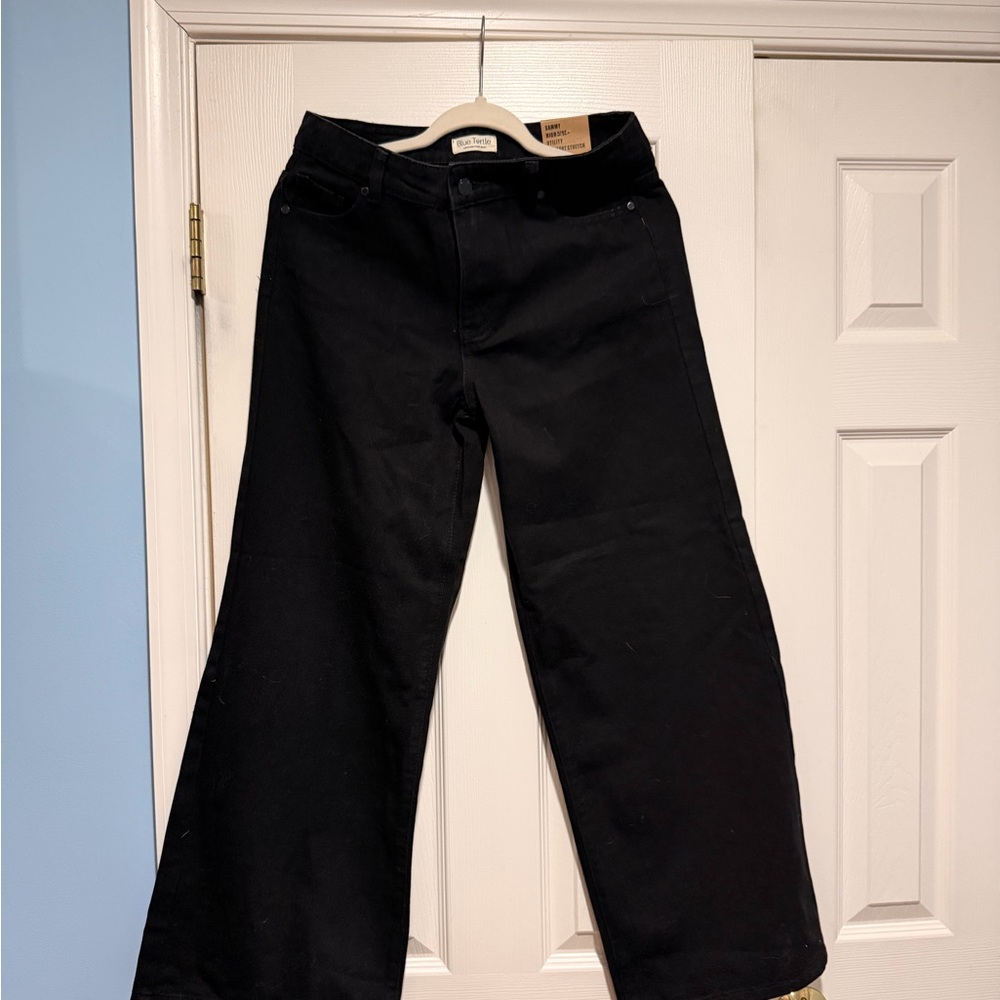 NWT Blue Turtle Black Wide Leg Jeans for Women
